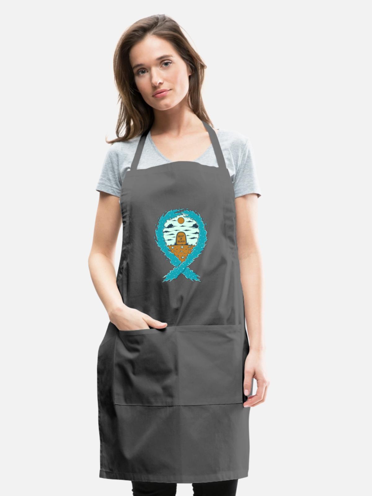 REST IN BEACH - Adjustable Apron - charcoal - Front - Julia (174cm)