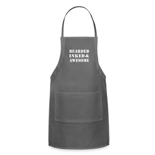 Bearded Inked and Awesome funny saying - Adjustable Apron