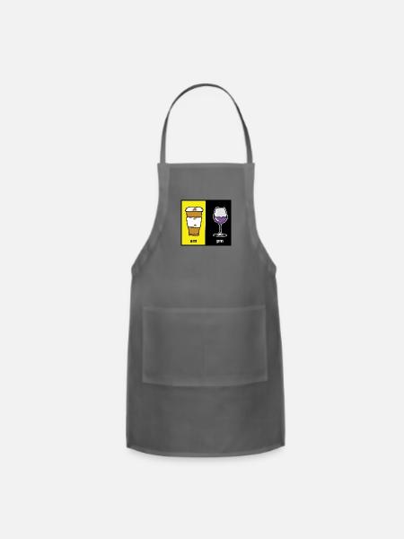 am pm funny lifestyle design - Adjustable Apron - charcoal