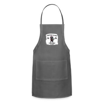 I Survived 100 Days Of School Bleached Cat - Adjustable Apron - charcoal - Front - Julia (174cm)