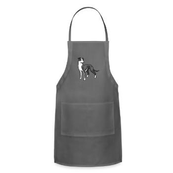 Dog Whippet Black And White - Adjustable Apron - charcoal - Front - Julia (174cm)