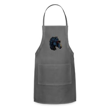 Horse with black glass - Adjustable Apron - charcoal - Front - Julia (174cm)