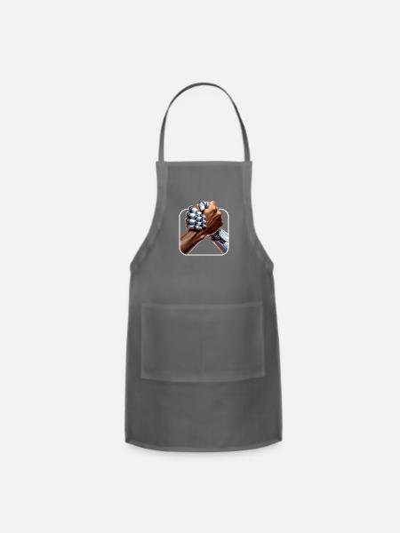 Embracing the Human-Robot Alliance - Adjustable Apron - charcoal