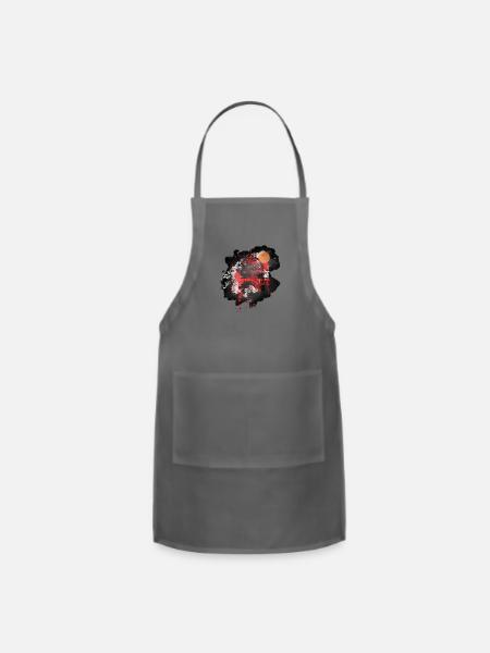 Самурай Shirt. - Adjustable Apron - charcoal