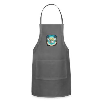 Summer Beachwear: Surf and Vacation T-Shirt Design - Adjustable Apron - charcoal - Front - Julia (174cm)