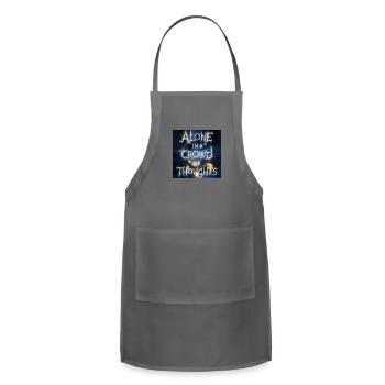 Alone in a crowd of thoughts - Adjustable Apron - charcoal - Front - Julia (174cm)
