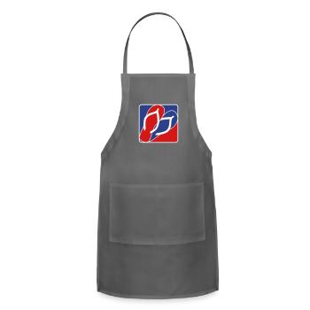 red blue logo 2 shoes couple flip flops sandals fe - Adjustable Apron - charcoal - Front - Julia (174cm)