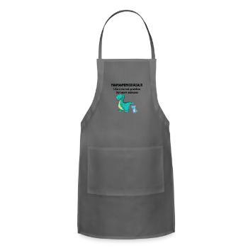 Mawmawsaurus Like A Normal Grandma - Adjustable Apron - charcoal - Front - Julia (174cm)