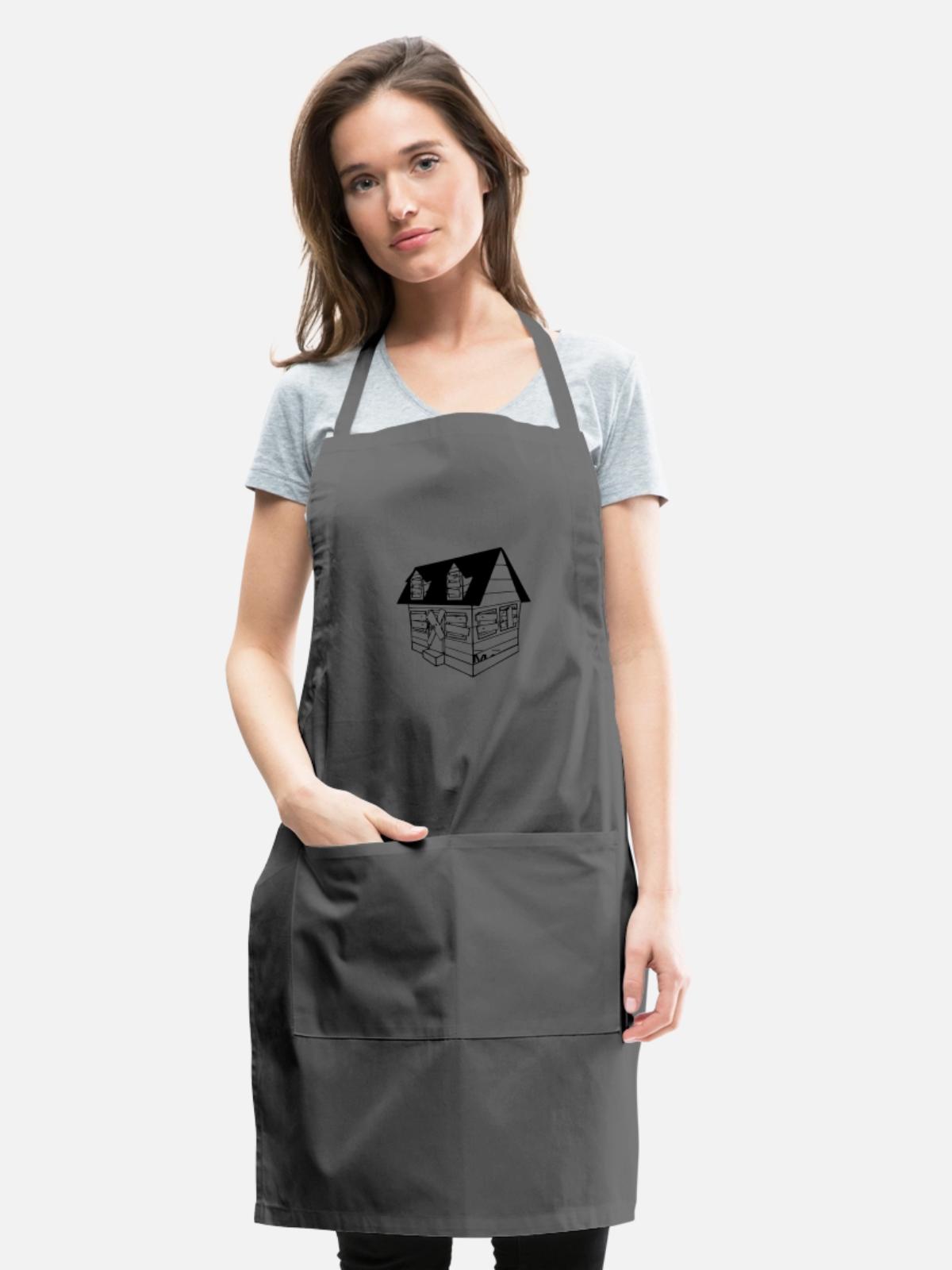 trap house - Adjustable Apron - charcoal - Front - Julia (174cm)