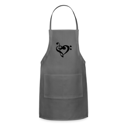 musical note with heart - Adjustable Apron