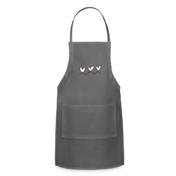 three hearts heart - Adjustable Apron - charcoal - Front - Julia (174cm)