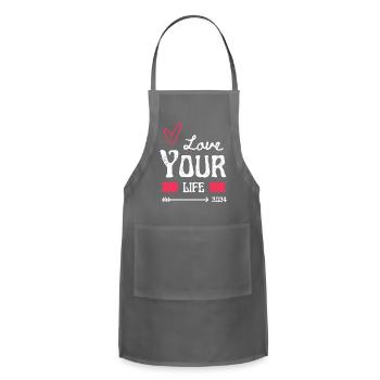 A distinctive T-shirt for all genders - Adjustable Apron - charcoal - Front - Julia (174cm)