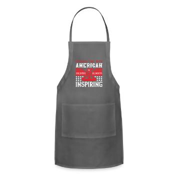 Spending time with America’s soldiers is always - Adjustable Apron - charcoal - Front - Julia (174cm)