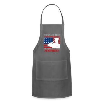 Spending time with america's soldiers is always - Adjustable Apron - charcoal - Front - Julia (174cm)