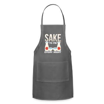 Sake to me every night - Adjustable Apron - charcoal - Front - Julia (174cm)