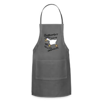 The Government Cannot Stop Me - Adjustable Apron - charcoal - Front - Julia (174cm)