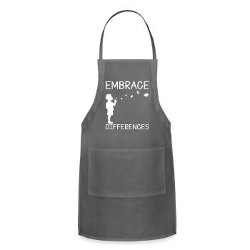 Embrace Differences Puzzle Autism Awareness Day - Adjustable Apron - charcoal - Front - Julia (174cm)