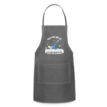 You Had Me At Feet In Straps - Adjustable Apron - charcoal - Front - Julia (174cm)