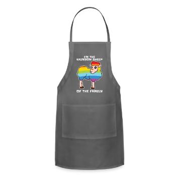 I'M The Rainbow Sheep Of The Family - Adjustable Apron - charcoal - Front - Julia (174cm)