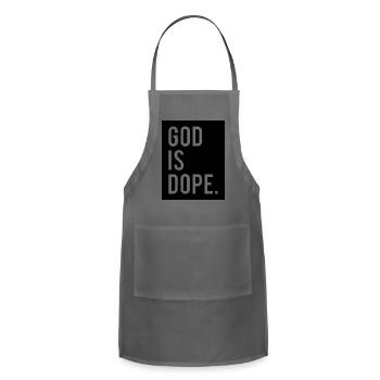 God Is Dope - Adjustable Apron - charcoal - Front - Julia (174cm)