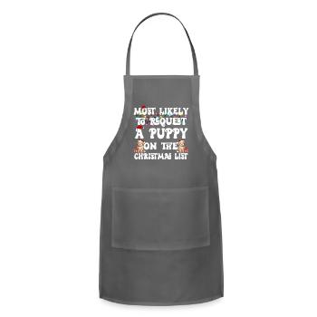Most likely to unny Xmas Family Matching Humor - Adjustable Apron - charcoal - Front - Julia (174cm)
