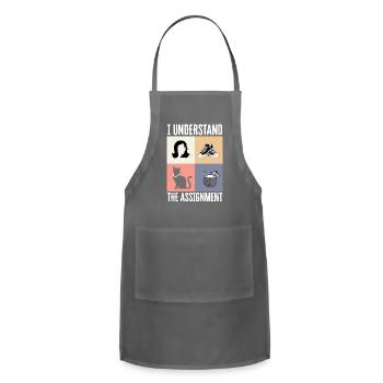 I Understand The Assignment - Adjustable Apron - charcoal - Front - Julia (174cm)