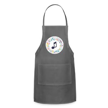 Musical Notes - Adjustable Apron - charcoal - Front - Julia (174cm)