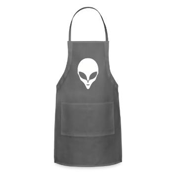 Alien Silhouette Head Face - Adjustable Apron - charcoal - Front - Julia (174cm)