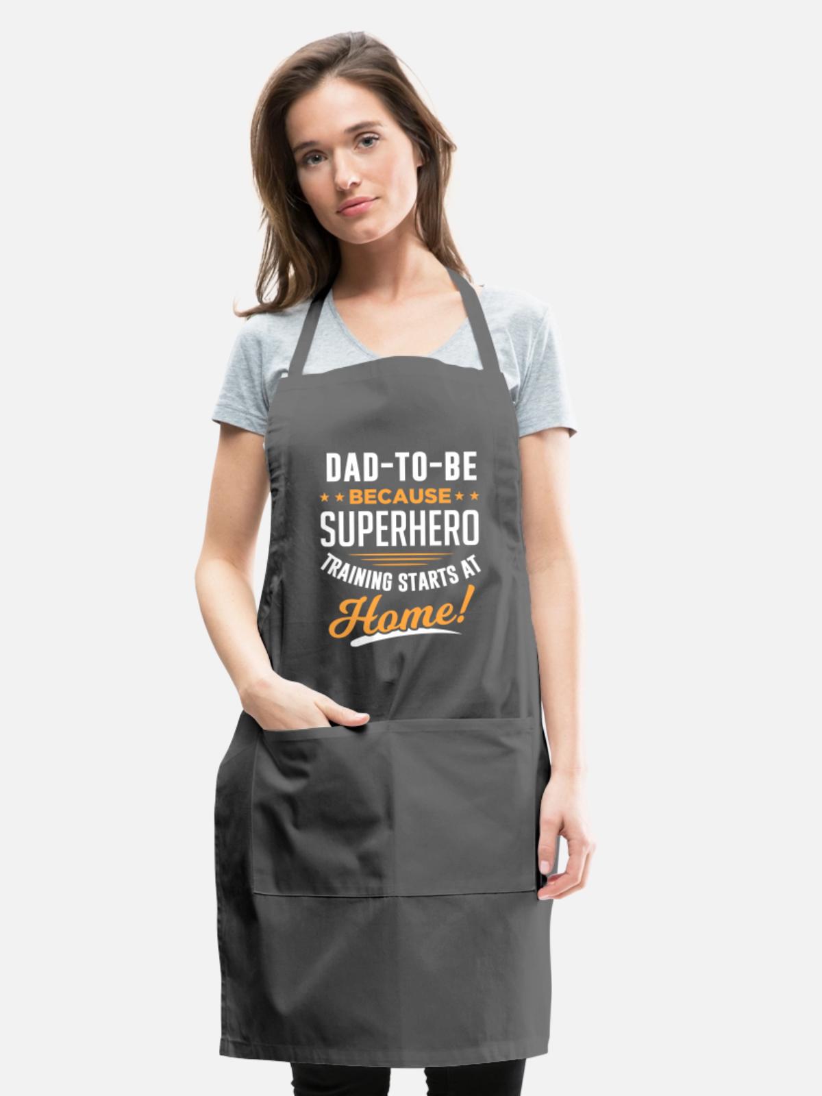 Dad Dad ToBe Because - Adjustable Apron - charcoal - Front - Julia (174cm)