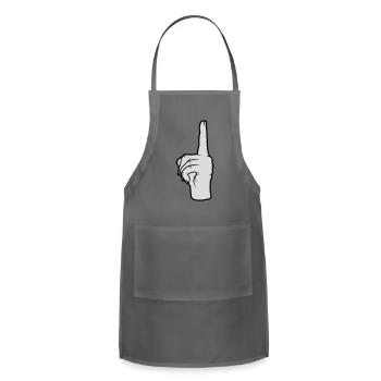 finger pointing up hand - Adjustable Apron - charcoal - Front - Julia (174cm)