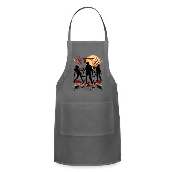 Survive a night filled with zombies. - Adjustable Apron - charcoal - Front - Julia (174cm)
