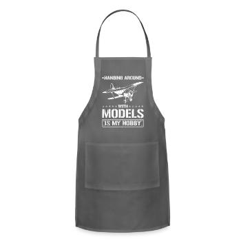 Hanging Around With Models Airplane Rc Flying - Adjustable Apron - charcoal - Front - Julia (174cm)