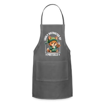 Easily Distracted by pretzels - Adjustable Apron - charcoal - Front - Julia (174cm)