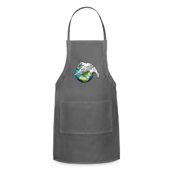 Dove Of Peace Cries While Holds The Earth - Adjustable Apron - charcoal - Front - Julia (174cm)