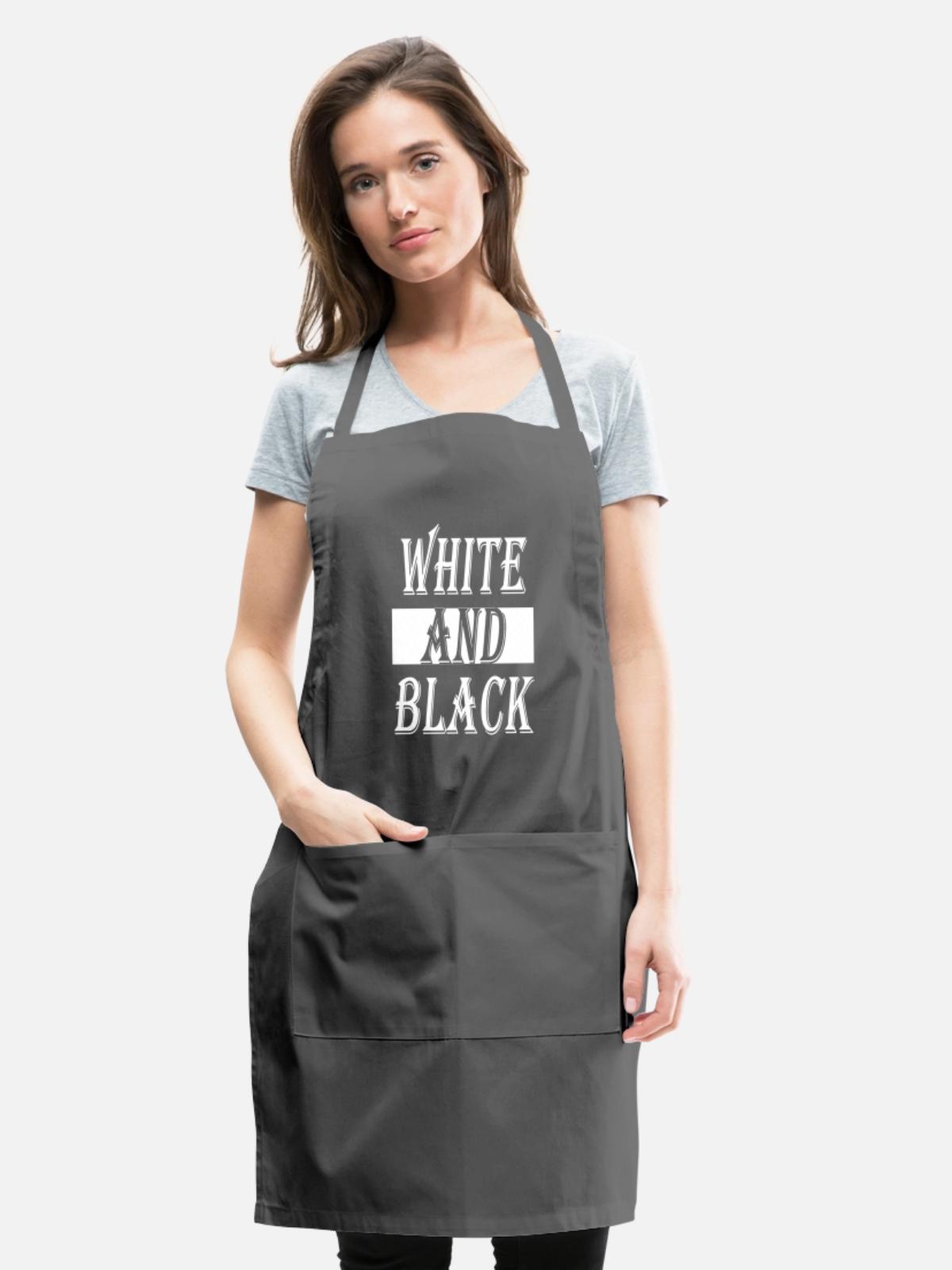 White and Black - Adjustable Apron - charcoal - Front - Julia (174cm)