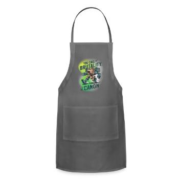 Mech Parody T-Shirt - Tabletop Gaming Style Tee - Adjustable Apron - charcoal - Front - Julia (174cm)