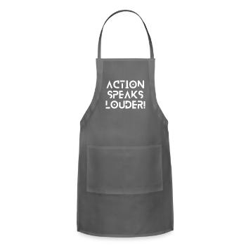 Action speaks louder - Adjustable Apron - charcoal - Front - Julia (174cm)