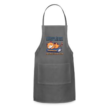 A Woman Cannot Survive On Books Alone - Adjustable Apron - charcoal - Front - Julia (174cm)