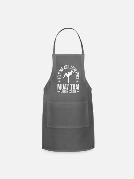 Muay Thai Coach Kickboxing Martial Arts - Adjustable Apron - charcoal