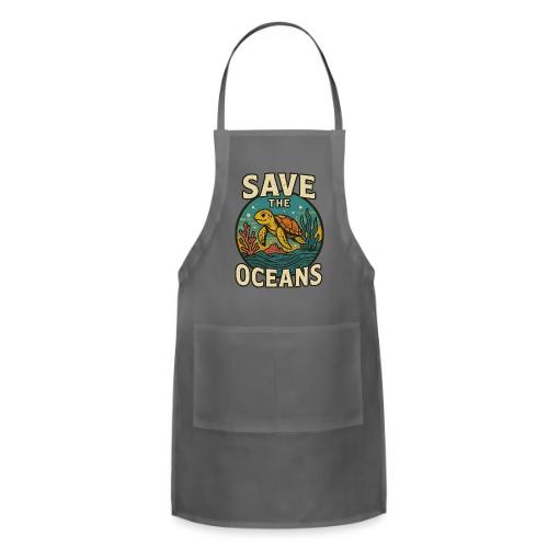 Save the Oceans Sea Turtle Conservation Art - Adjustable Apron