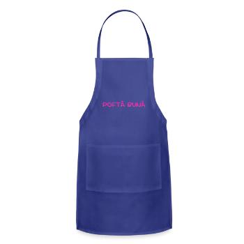 Pofta Buna - "enjoy your meal" or "bon appétit - Adjustable Apron - royal blue - Front - Julia (174cm)