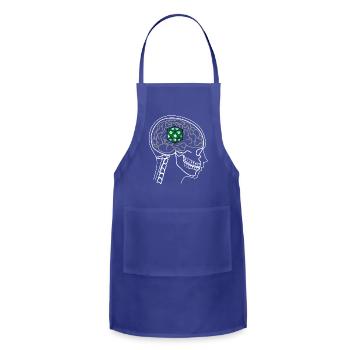 TABLETOP GAMING DICE ON BRAIN X-RAY DESIGN - Adjustable Apron - royal blue - Front - Julia (174cm)