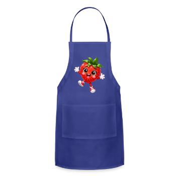 Strawberry Kawaii Cheer - Adjustable Apron - royal blue - Front - Julia (174cm)