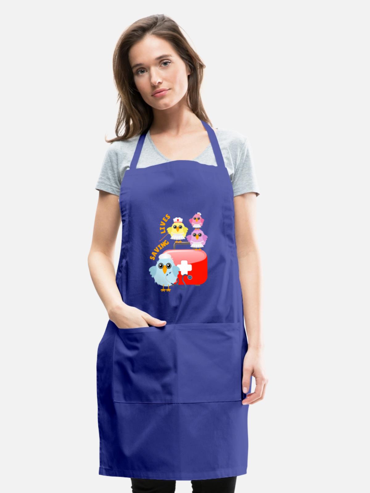 doctors_birds_medical_bag - Adjustable Apron - royal blue - Front - Julia (174cm)
