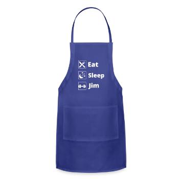 Eat Sleep Jim Gymrat - Adjustable Apron - royal blue - Front - Julia (174cm)