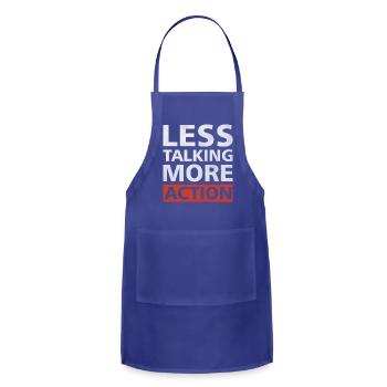 Action for Less Talking More Action Vintage yellow - Adjustable Apron - royal blue - Front - Julia (174cm)