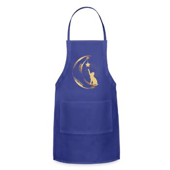 Magic Cat and Moon  Elegant Cosmic Style - Adjustable Apron - royal blue - Front - Julia (174cm)