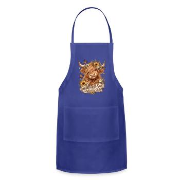 Wildflower Soul Highland Cow Scottish Highland cow - Adjustable Apron - royal blue - Front - Julia (174cm)
