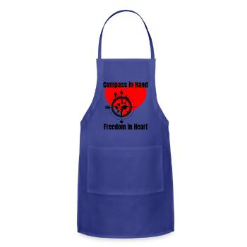Compass in Hand Freedom in Heart Compass Hiking - Adjustable Apron - royal blue - Front - Julia (174cm)