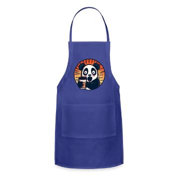Panda coffee caffeine shock - Adjustable Apron - royal blue - Front - Julia (174cm)